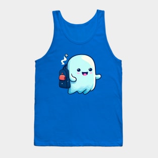 Little happy kawaii ghost goes to school Tank Top